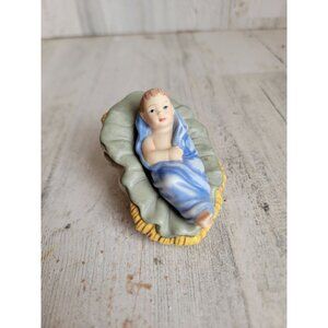 O'well baby Jesus ceramic nativity scene Xmas figure decor
